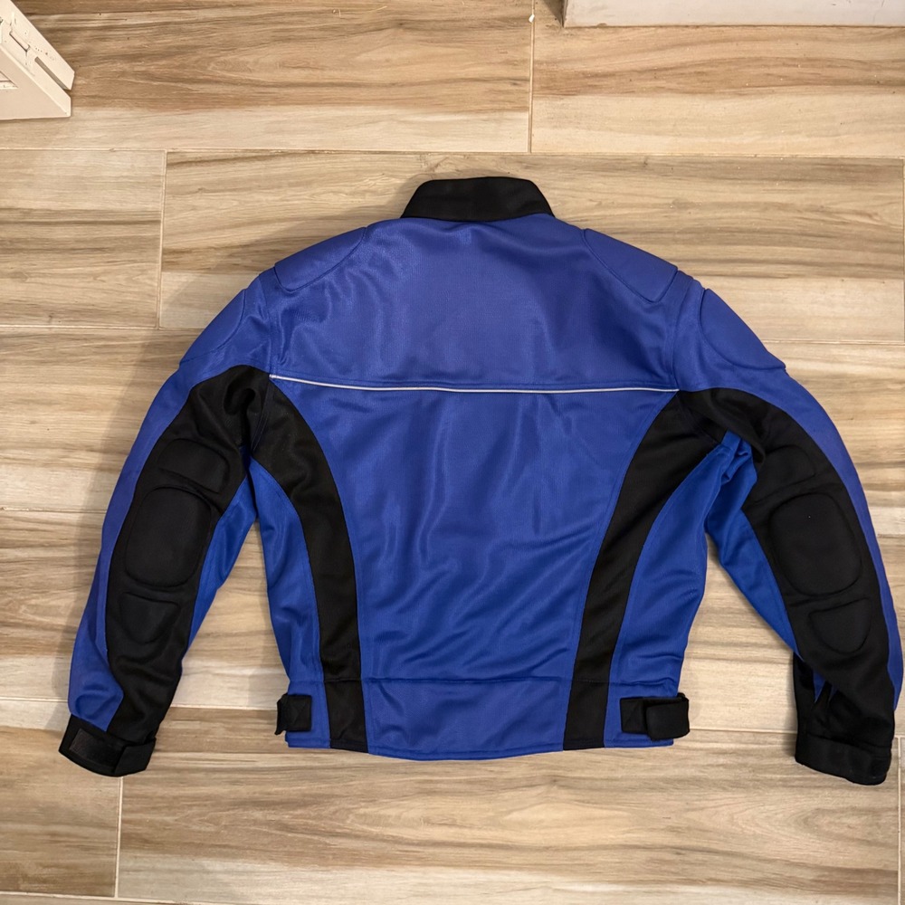 Firstgear Mesh-Tex II Motorcycle Riding Jacket Blue Black Padded FG50168 Mens XL - Picture 3 of 9